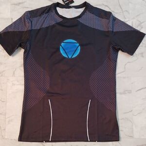 Men's Black and Blue Athletic Tee